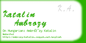 katalin ambrozy business card